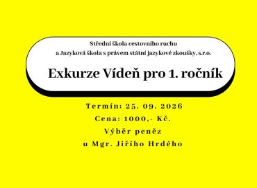 Obrázek k aktualitě Tematická exkurze pro 1. ročník do Vídně
